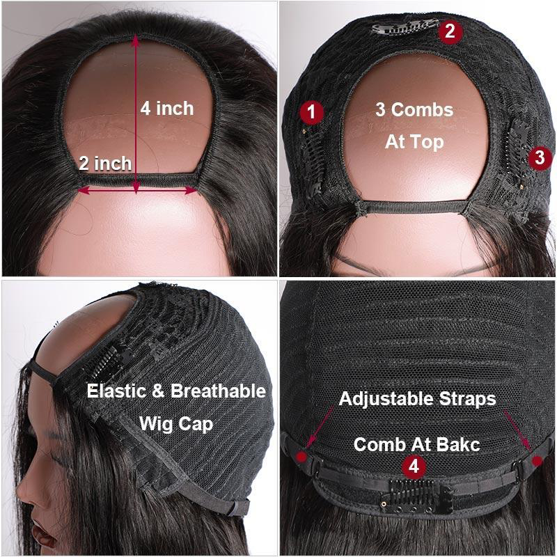 HD Straight Wig U Part or 360 Unit