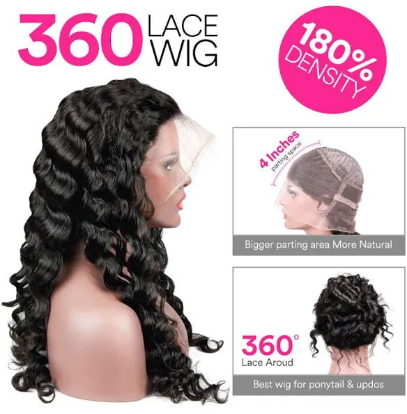 HD Loose Wave Wig U Part or 360 unit