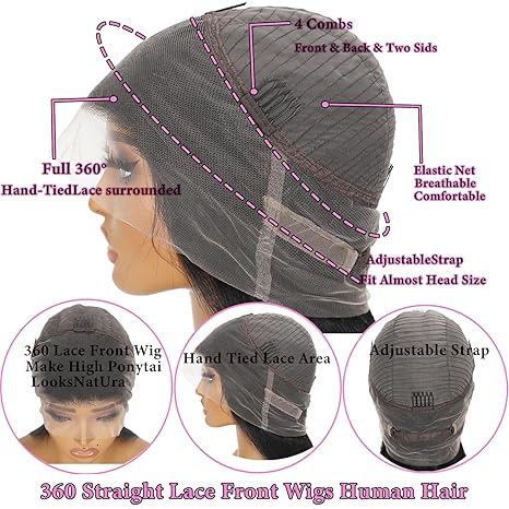 HD Kinky Straight Wig U Part or 360