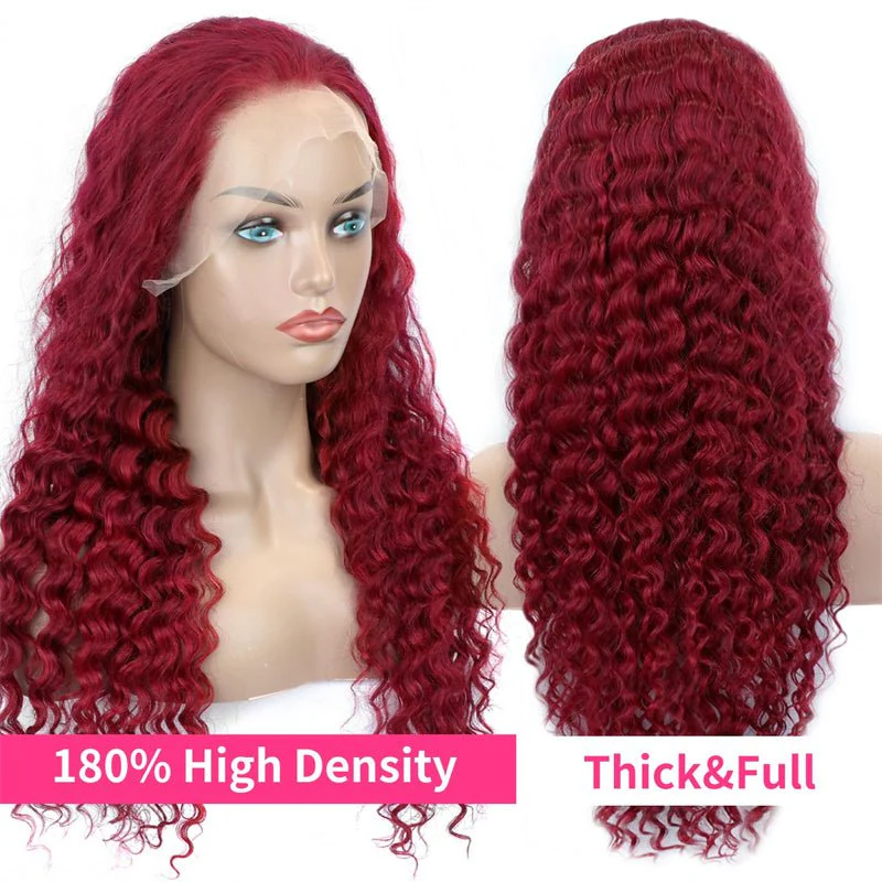 Burgundy HD Lace Frontal Wig 13x4 or 13x6 Lengths 28”-40”
