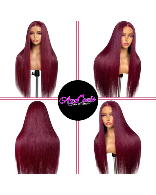 Burgundy HD Lace Frontal Wig 13x4 or 13x6 Lengths 28”-40”